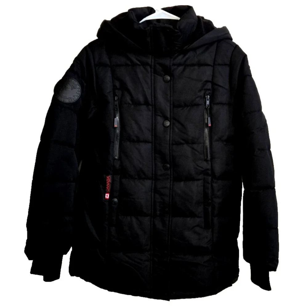Canada Weather Gear Stadium Length Quilted Puffer‎ Parka Girls L 14/16 Blk NWT